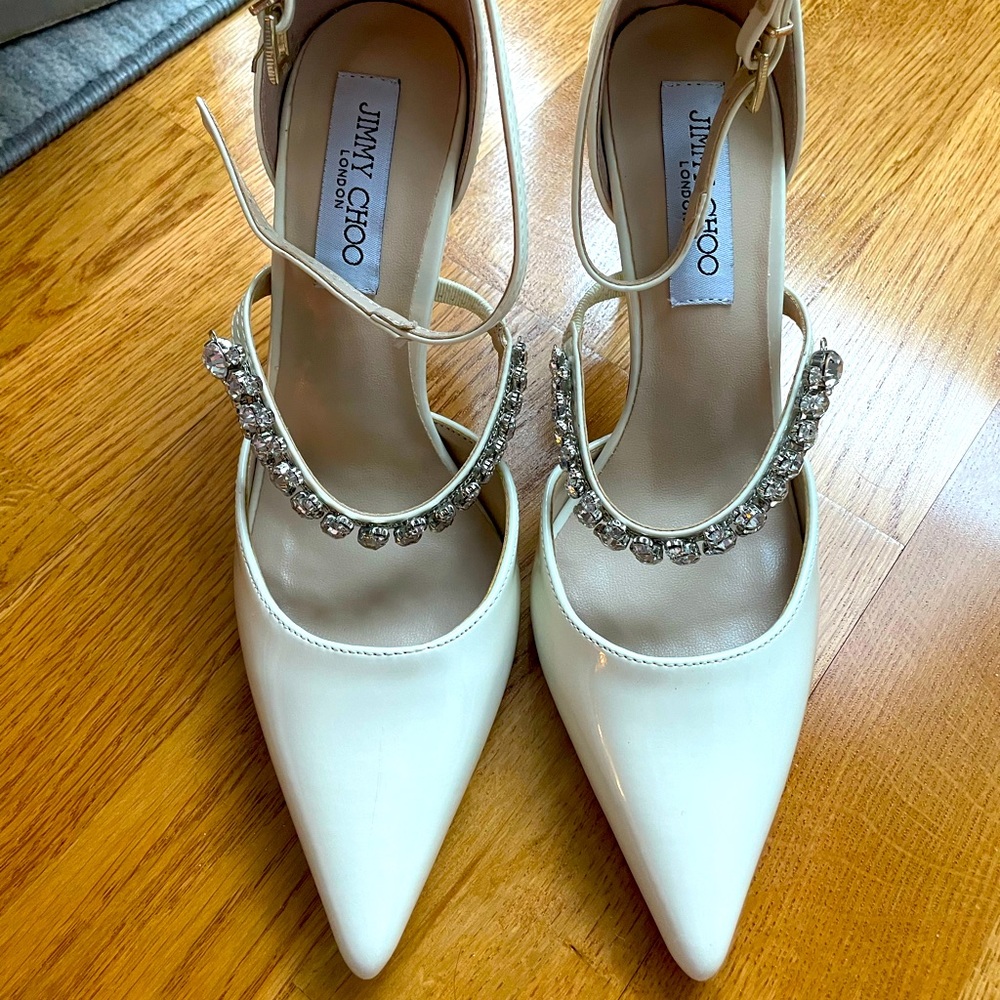 Jimmy Choo Bing 100 Crystal Patent Pump